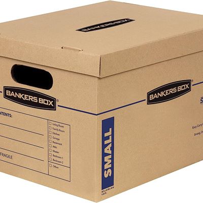 NEW Bankers Box SmoothMove Moving Boxes with No-Tape Assembly, Lift -Off Lids An