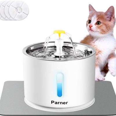 NEW Cat Water Fountain Stainless Steel, LED Indicator 2.4L Automatic Pet Wa