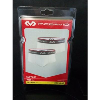 NEW NEW 2 Pack McDAVID 9120 Classic PeeWee Brief w Cup Pocket - Regular (Ages 4-6)