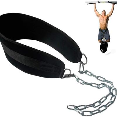 NEW HemeraPhit Pull-up Belt Weighted Dip Belt with Chain Double D-ring Weightlif