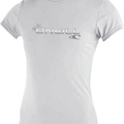 NEW O'Neill Women's Basic Skins UPF 50+ Short Sleeve Sun Shirt, Large, White (3547IS)