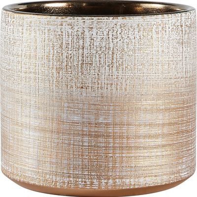 NEW Rivet Rustic Textured Stoneware Indoor Planter Pot, 5"H, Bronze