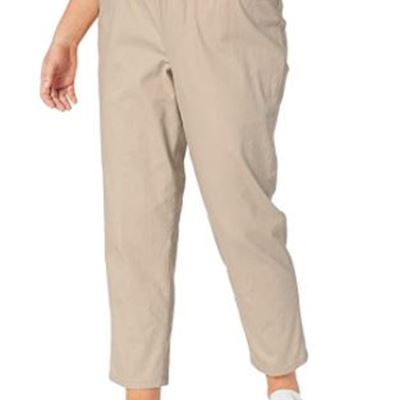 New Chic Classic Collection Womens Plus Cotton Pull-on Pant with Elastic Waist