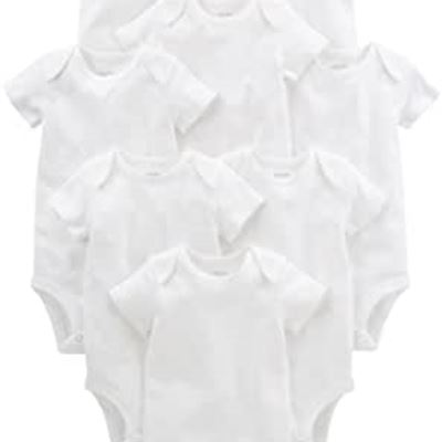 NEW Simple Joys by Carter's Unisex-Baby 8-Pack Short-Sleeve Bodysuit, Newbor, White