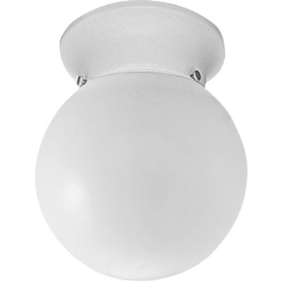 New Acrylic Globe 1 Light 6 inch Textured White Outdoor Ceiling Mount