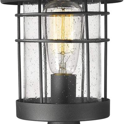 NEW Emliviar 1-Light Outdoor Post Light, Exterior Post Lantern in Black Finish w