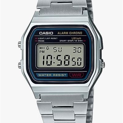 NEW Casio Men's A158W-1 Classic Digital Stainless Steel Bracelet Watch