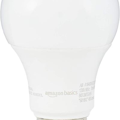 NEW Amazon Basics 40W Equivalent, Soft White, Dimmable, 10,000 Hour Lifetime, A1