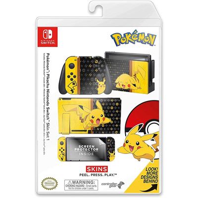 NEW Controller Gear Nintendo Switch Skin & Screen Protector Set - Pokemon - "Pik