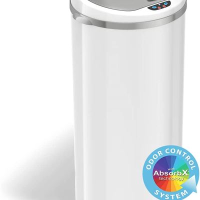 NEW iTouchless 49 Litre / 13 Gallon Sensor Garbage Can with Odor-Absorbing Filte
