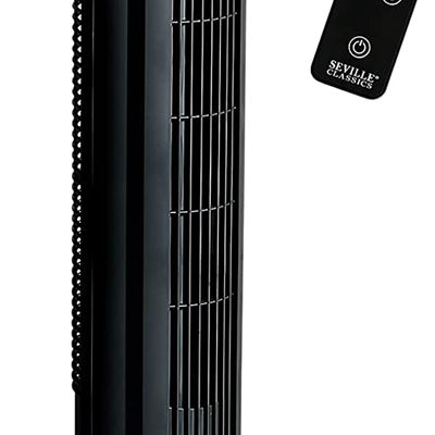 LIKE NEW Seville Classics UltraSlimline 40 in. Oscillating Tower Fan, Black