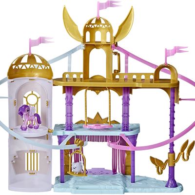 BRAND NEW My Little Pony: A New Generation Movie Royal Racing Ziplines, 22-Inch Castle Playset Toy with 2 Moving Ziplines, Princess Pipp Petals Figure