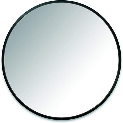 BRAND NEW Umbra Hub 24� Round Wall Mirror with Rubber Frame, Modern Room Decor for Entryways, Washrooms, Living Rooms and More, Black