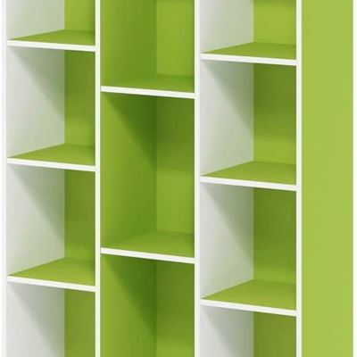 NEW Furinno 11107WH-GR 7 Reversible, 11-Cube, White Green