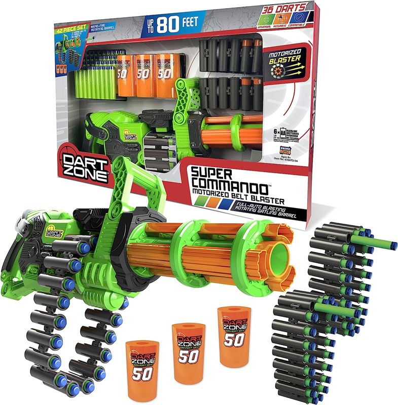 Clearance Depot - NEW Prime Time Toys Dart Zone Super Commando Gatling  Blaster 18-Round Ammo Belts