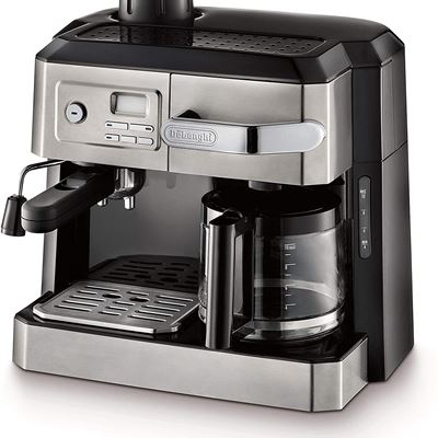 USED DeLonghi BCO330T Combination Steam Espresso and 10c Drip Coffee Machine with Manual Frothing and Stainless Steel Accents