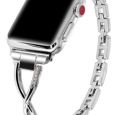 New Falandi Replacement Strap for Apple Watch 150mm for Women, Thin and Elegant with Crystal Diamonds