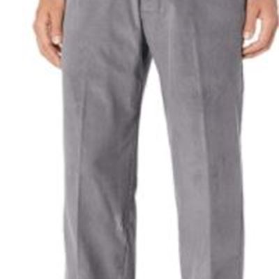 New Haggar Mens Corduroy Classic Fit Flat Front Expandable Waistband Pant