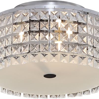 Bazz Glam Decorative Ceiling Fixture, Dimmable, Easy Installation, 11", Frosted