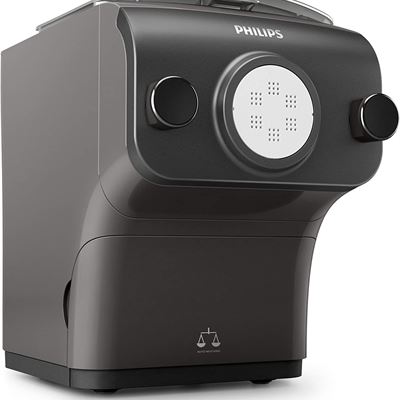 Philips Smart Pasta Maker Plus with Integrated Scale, HR2382/16, Black & Compact