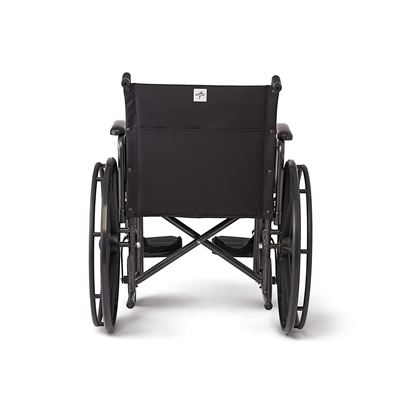 Medline Strong and Sturdy Wheelchair, Desk-Length Arms and Swing-Away Leg rest