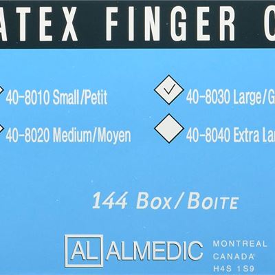 NEW Almedic Latex Finger Cots, Large, 144 Count (Pack of 1)