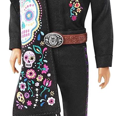 NEW Barbie 2021 Dia De Muertos Ken Doll (12-in) Wearing Embroidered Shirt, Serape & Sombrero, with Calavera Face Paint, Gift for Collectors