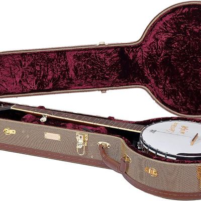 NEW Crossrock Hard-Shell Wood case for 5 String Resonator Banjos with Removable