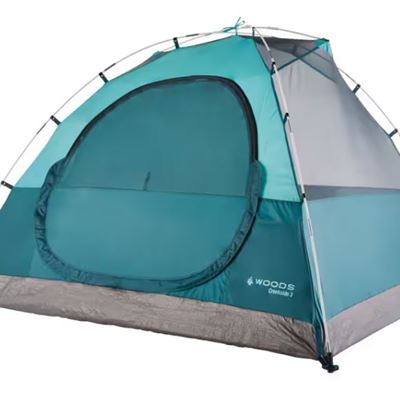 NEW Woods Creekside 3-Season, 3-Person Camping Dome Tent w/ Canopy/Awning, Rain
