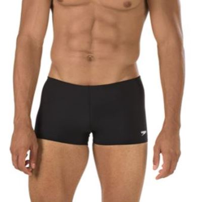 New Speedo Men's Endurance+ Polyester Solid Square Leg Swimsuit