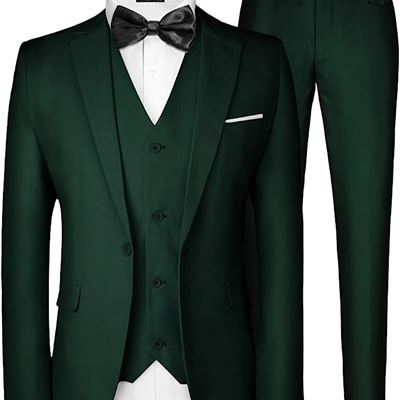NEW MAGE MALE Men's 3 Pieces Suit Elegant Solid One Button Slim Fit Single Breas