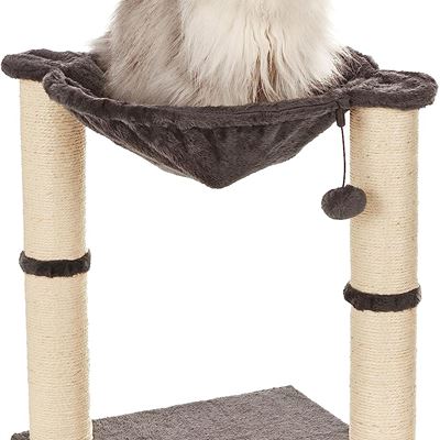 Amazon Basics Cat Condo Tree Tower With Hammock Bed And Scratching Post - 16 x 2