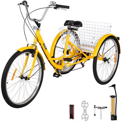 NEW Adult Tricycle 26" 7-Speed 3-Wheel Trike Bicycle Bike Cruise w/ Basket Shoop