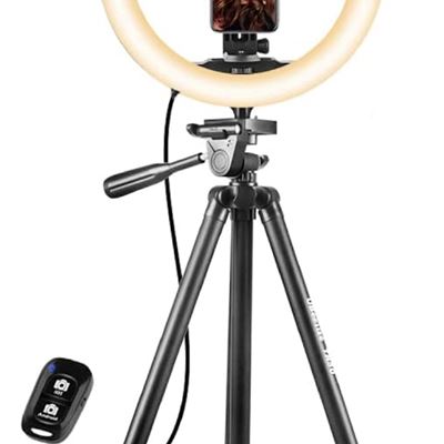 NEW UBeesize 10" Selfie Ring Light with 50" Extendable Tripod Stand & Phone Hold
