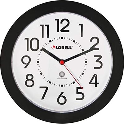 NEW Lorell Radio-Controlled Wall Clock with Arabic Numerals, 9-Inch, White Dial/