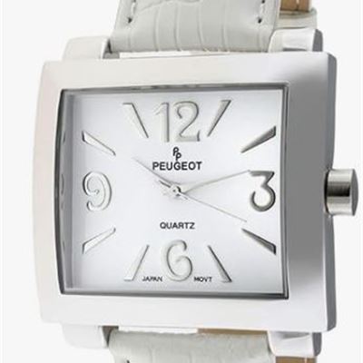 NEW Peugeot Women's Leather Easy Read Big Face Watch