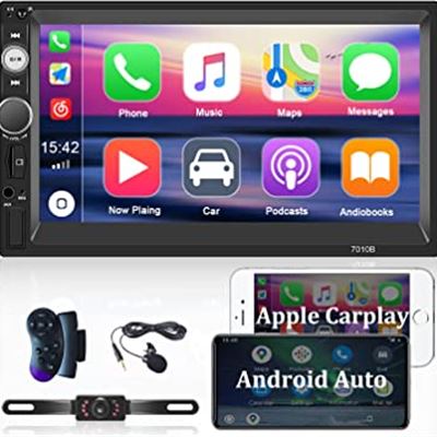 New AMprime Double Din Car Stereo with Apple Carplay and Android Auto, 7 inch HD