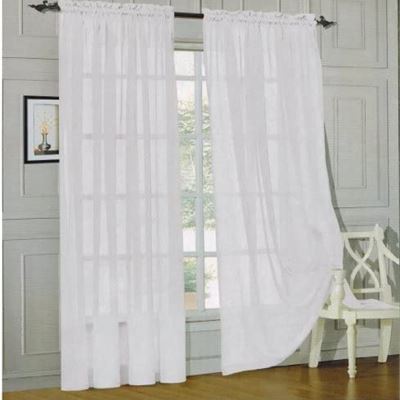 New Elegant Comfort 2-Piece Sheer Panel with 2" Rod Pocket, Window Curtains 60" Width X 84" Length, White