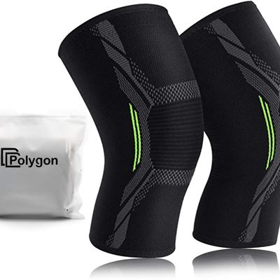 NEW Polygon Knee Support Brace 2 Pack, Knee Compression Sleeve for Running, Arth