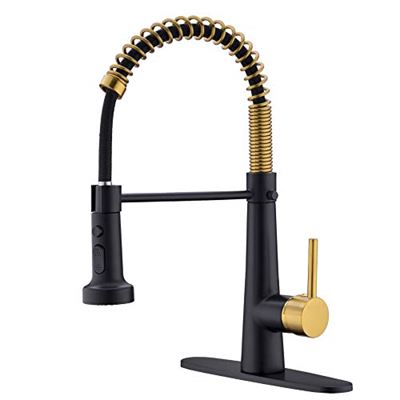 TUTEW Kitchen Faucet,Solid Brass Kitchen Faucet with Sprayer, Low Lead Kitchen