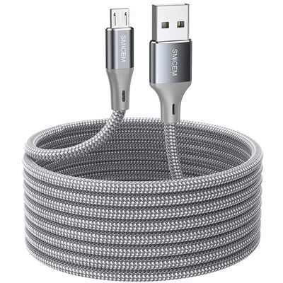 NEW Micro USB Data Cable 16.4 ft, Super Long and Durable Nylon Braided Charging
