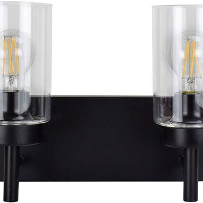 DLLT Vanity Wall Mount Lamp, Rustic Bath Lighting Fixtures, 2-Light Metal Wall S