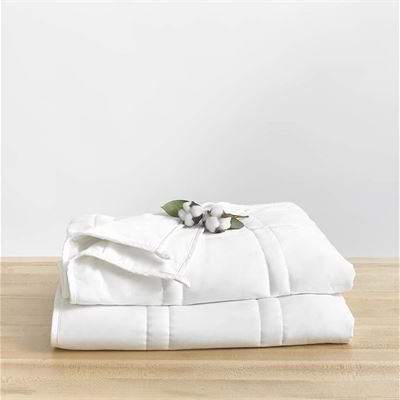 NEW Soft 15lb Weighted Blanket, Heavy Quilted Blanket from Baloo in Pebble White