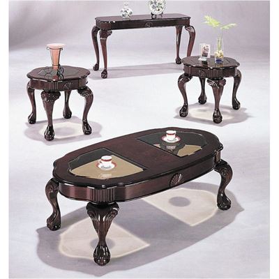 NEW 08195 Acme Furniture Canebury Cherry Finish 3pc Pack Cocktail/end Table Set