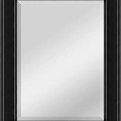 NEW MCS Black Grooved Beveled Rectangular Wall Mirror, 21-Inch by 27-Inch