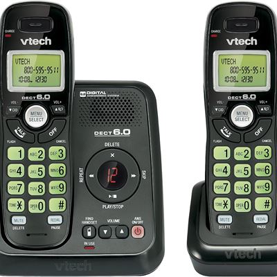 NEW Vtech Dect 6.0 2-Handset Cordless Phone System with Digital Answering Machi
