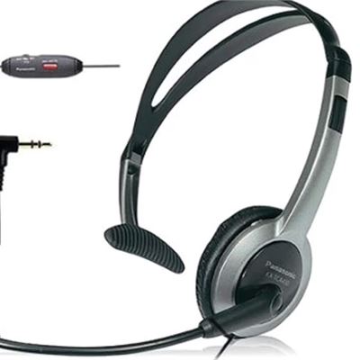 Panasonic KXTCA430S Comfort-Fit Foldable Headset with 2.5mm Jack, Silver