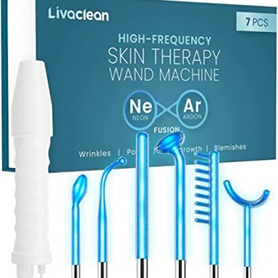 New (7 PCS) LivaClean High-Frequency Facial Machine Portable Handheld
