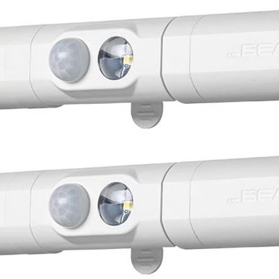 BRAND NEW Mr. Beams MB970-WHT-02-00 Wireless Battery-Powered Indoor-Outdoor Led Slim Safety Light, White, 2-Pack