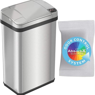 NEW iTouchless Lemon Fragrance 4 Gallon Sensor Trash Can with AbsorbX Odor Filte